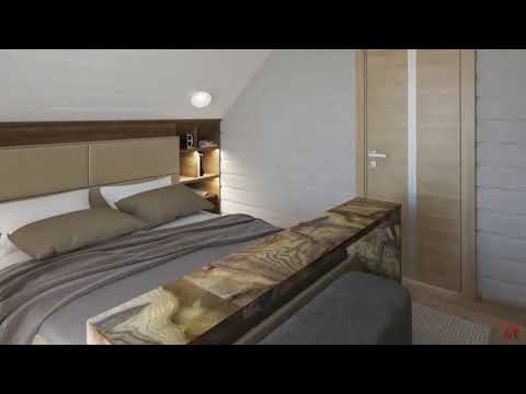 Дизайн спальной комнаты мансардного этажа