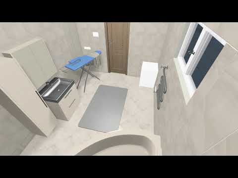 Видео без рендера. Дизайн ванной комнаты.