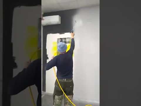 Покраска стен с помощью безвоздушного краскопульта Graco и окрасочного аппарата HYVST SPT 210